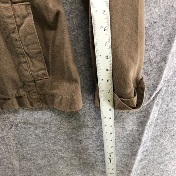 Joie Military Jacket Womens L Brown Double Breasted Cotton Khaki Utility - Picture 12 of 12